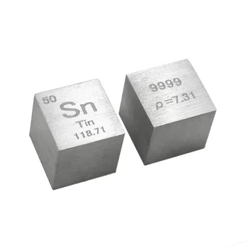 10 x 10 x 10 mm Vysoká Čistota Wiredrawing Stannum Cube Periodická Tabulka Prvků Cube(Sn≥99.9%)