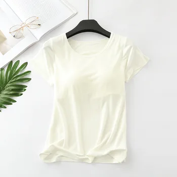 Tričko Dámské Oblečení 2020 Módní Bílé Tričko Top Bílé Módní Bavlněné Dámské Tričko S Krátkým Rukávem