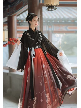 Čínské Klasické Hanfu Šaty Tradiční Lidový Tanec Kostým Tang Dynastie Princezna Výšivka Pohádkový Festival Cosplay Oblečení