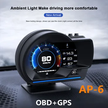 2021 Auto HUD Head up Display Tachometru OBD2, GPS, Duální Systém, Rychloměr, Auto, Smart Oil Gauge Auto Příslušenství Alarm pro Automobily