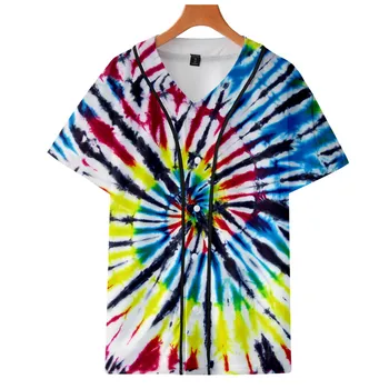 3D Tie Dye baseball T Shirt Barevné Psychedelic T-shirt muži ženy krátký rukáv T Košile Módní Harajuku Tričko Topy oblečení XL