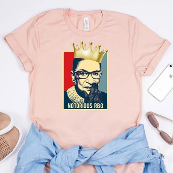 Ruth Bader Ginsburg Tričko Vintage Notoricky známý RBG Tee Královna Koruna RGB Graphic Tee Estetické Harajuku Košile Rovnosti Žen Topy