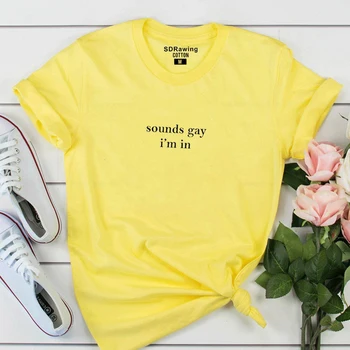 Nové Harajuku Zní Gay Chatu V lgbt Ženy tričko Bavlna Casual Vtipné tričko Lady Yong Dívka Vyšší Kvalitní Top Tee
