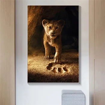 Lví Král Malá Simba Klasický Kreslený Film, Plakát A Otisky Zvířat Plátno Malování Na Zeď Umění Pro Dítě Pokoj Dekor Obrázek