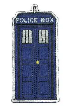 Hot Prodej Policii Box Doctor Who Tardis punk rockabilly nášivka šít na/ žehlička na náplast Velkoobchod Doprava Zdarma