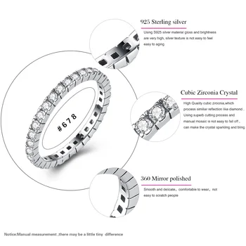 ELESHE Autentické 925 Sterling Silver Prst Kroužky s Kulaté Kubické Zirkony Crystal Rose Gold Prsten Pro Ženy, Svatební Šperky