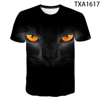 Animal T Shirt Krásné Kotě Kočka Vtipné Tričko Krátký Rukáv Letní Kočky 3D Tištěné T-Shirt Muži, Ženy, Děti, Ležérní Děti Cool Tops