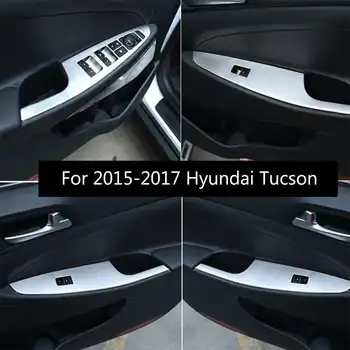 4KS ABS Interiéru Vozu Samolepky, Okna, Výtah Přepínač Tlačítko Panel Přepínač Obložení Rámu Zahrnuje Příslušenství Pro Hyundai Tucson-2017