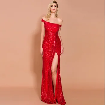 3 Barvy Dlouhé Šaty Ženy Elegantní Celebrity Party Šaty Lomítko Krku Červené Sexy Bodycon Šaty Plus Velikosti S-XL
