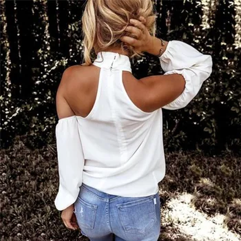GAOKE Off rameno bílá halenka tričko Ženy bodycon elegantní halenka letní sexy tričko 2020 žena blusas topy & trička