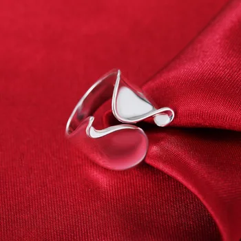 Módní 925 Sterling Silver Prsten S Nastavitelnou Lesklý Design Otevírací Prsten Pro Ženy Šperky Dárek