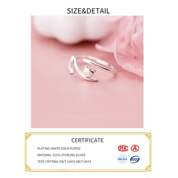INZATT Real 925% Sterling Silver, Kočka Nastavitelný Kroužek Pro Módní Ženy Strana Minimalistický Jemné Šperky Roztomilé Doplňky 2020 Dárek
