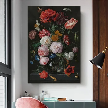 Retro Ruska Krásné Květinové olejomalba Tisknout Home Dekor Plátno Obraz Modulární Obrázky Vintage Plakáty Tisky bez rámu