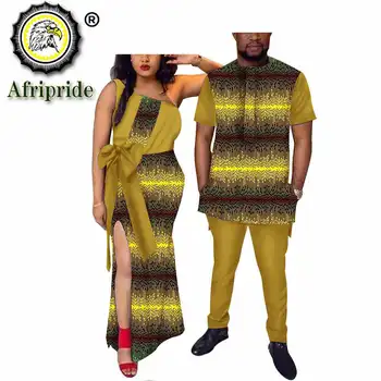 2020 Africké Pár, Ženy Šaty Muž Košile, Kalhoty, Košili Vosk Tisk Tradiční Formální Svatební Party AFRIPRIDE S19C002