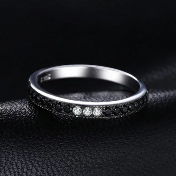 JewelryPalace Originální Černé Spinel Ring 925 Mincovní Stříbro Prsteny pro Ženy Snubní Prsteny Eternity Band Stříbro 925 Jemné Šperky