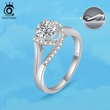 ORSA ŠPERKY Top Značky Zásnubní Prsteny pro Ženy pravé Stříbro 925 Zásnubní Svatební Nevěsta Ring Jemné Šperky SR251