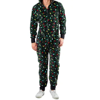 Pánské Podzimní Zimní Jednoho Kusu Oblek Vzor Zip Mikina s kapucí Kombinéza s Pocket Vánoční Hraní Rolí Festivalu Pyžamo, oblečení pro volný čas