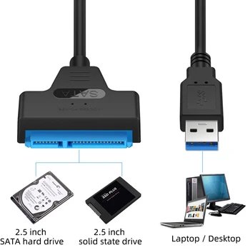 USB 3.0 SATA Kabel Podpora 2.5 Palce, Externí HDD SSD Pevný Disk 22 Pin Sata III Kabel Sata na USB 3.0 Adaptér Počítače PC