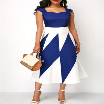 Letní Šaty Ženy 2020 Příležitostné Plus Size Slim Patchwork Barva Čáry Podzimní Šaty Elegantní Sexy šaty bez Ramínek Dlouhé večerní Šaty 5XL