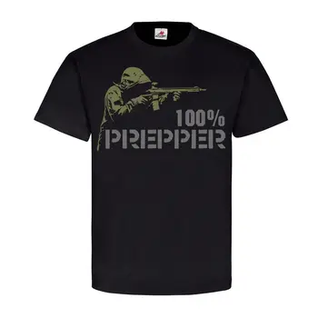 Muži Bavlna Cool Prepper Být Připraven Katastrophe Apokalypse Spojené Státy Americké - Tričko Slim Fit Košile T