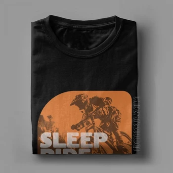 Sleep Ride T Shirt Jíst Opakovat Sjezdové Horské Kolo MTB T-Shirt Muži Tričko Hipster Základní Tees Bavlna Topy Velká Velikost Košile