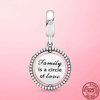 Módní Nové 925 Sterling Silver Točí rodokmen Houpat Kouzlo korálků fit Pandora Kouzlo Původní 925 šperky