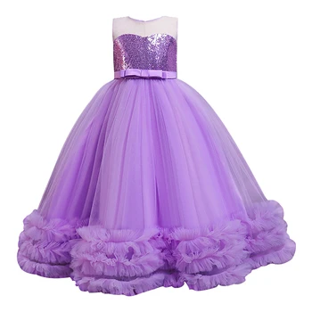 Holka, Večerní Party Šaty 2021 Letní Děti Květinové Výšivky Elegantní Bez Rukávů Svatební Šaty Pro Dívky Princezna Šaty