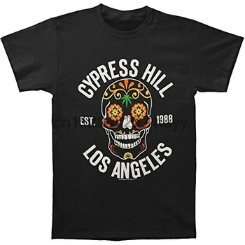 Módní Pánské Tričko Mužů Letní tričko Cypress Hill Pánské Flower Skull T-shirt Pánské Bavlněné Tričko