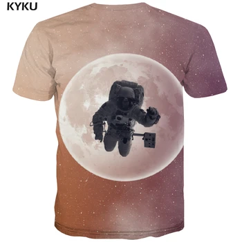 KYKU Značky Galaxy T shirt Muži Prostor, Tričko Tištěné Vesmíru Anime Oblečení Astronaut Tričko Tisk Krátký Rukáv T košile Tištěné