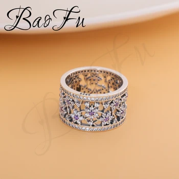Baofu Nové 925 Sterling Silver Prsten Lesklé Forget-Me-not Luxusní Prsten Vhodný Pro Originální Ženy, Svatební Dary, drahé Šperky