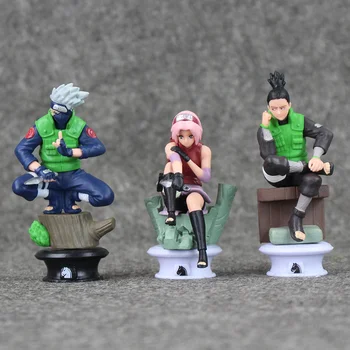 6ks/sada Naruto Shippuden Šachové Figurky Uzumaki Naruto, Uchiha Sasuke Hatake Kakashi Nara Shikamaru, Sakura Gaara Model Hračky
