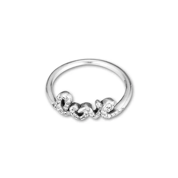 CKK Podpis Láska Prsten 925 Sterling Silver Originální Svatební Prsteny pro ženy Stříbro 925 anillos mujer Jemné Šperky