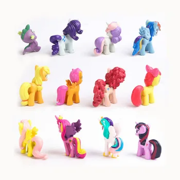 12ks my Little Pony Dort Dekorace Plug-in Duha Jednorožec PVC Akční Figurky Dragon Panenky, Hračky pro Děti