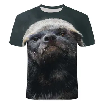 Letní rychleschnoucí módní nové legrační zvířecí vzor 3DT triko pánské street ležérní sportovní prodyšné-krátký rukáv T-shirt top