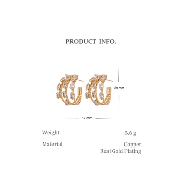 Yhpup Jemné AAA Cubic Zirconia Náušnice Značky Luxusní Geometrické Náušnice Módní Šperky pro Ženy, Svatební Party Dárek