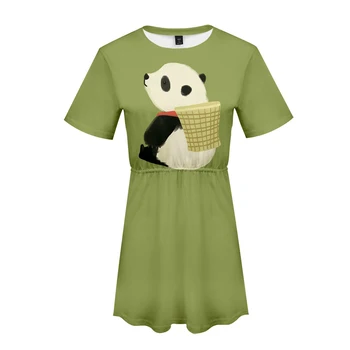 2020 Legrační Panda 3D Tištěné Ženy Šaty Módní Letní Krátký Rukáv Šaty Dívky Ležérní Módní Styl Streetwear Oblečení, Zvíře