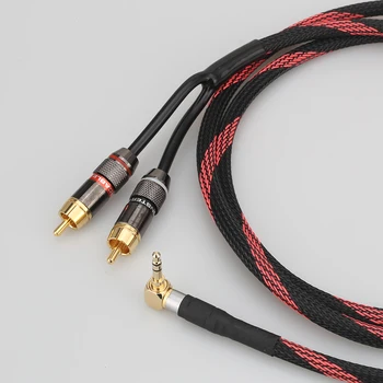 Vysoce Kvalitní hi-fi rca kabel Audio signál drát JACK konektor 3,5 mm jeden až dva RCA Rozhraní hi-fi audio amp