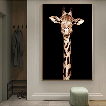 Barevné ohrožených Živočišných Plakát malířské Plátno pro obývací pokoj Tygr, Slon, Orangutan, Žirafa, Papoušek, olejomalba