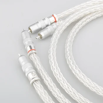 Nové 8AG RCA Analogový Kabel Propojovací kabel Audio video prodlužovací kabel OCC Stříbra, Postříbřené, Pozlacené RCA Plug