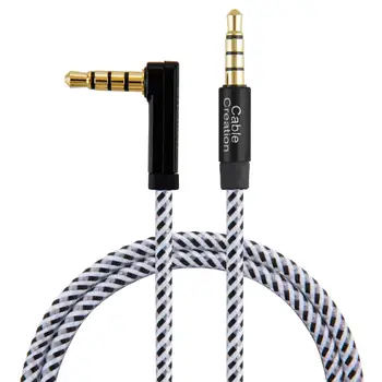 JORINDO 3,5 mm TRRS Pomocný Audio Kabel 90 Stupňů pravý Úhel 4-Vodič Pomocný Stereo Kabel (Mikrofon Kompatibilní)