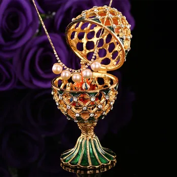 QIFU Luxusní Rusku Stylu Faberge Vejce s Malý Hrad Ozdoby Dekorace