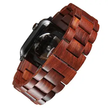 Dřevěné popruh pro Apple watch 5 pásmový 44 mm 40 mm Kovové Butterfly přezka náramek hodinky Apple watch série 5 4 3 2 1 iWatch kapela 42mm 38mm