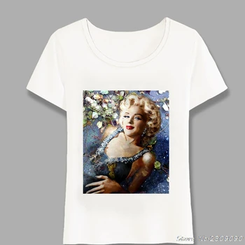 Marilyn Monroe Jako Potetovaná Dáma, Print T-Shirt Letní Ženy t-shirt Vintage Stylu Ležérní Dívka Módní Sexy Topy Tričko Harajuku