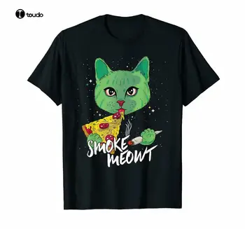 Hrnec Stoner Kočka S Pizza Trávu 420 Získat Nejvyšší Čas, Vtipné Černé Tričko
