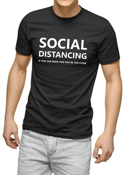 Sociální; Pokud Si Můžete Přečíst Tohle, Jsi Příliš Blízko, Pánské Krátký Rukáv T-Shirt Letní Kauzální Grunge Tee Dropshiping
