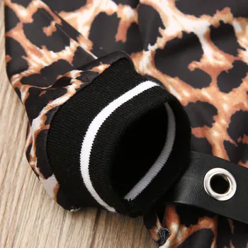 1-6Y Roztomilé Batole Dítě Dívka Šaty Podzim Leopard Tisk Dlouhý Rukáv Opasek Strany Rovné Šaty Ležérní Oblečení