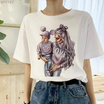 Super máma tištěné T-shirt Harajuku dívky kávu vzor T košile módní ležérní dámské oblečení plus velikost Tričko Ženy topy