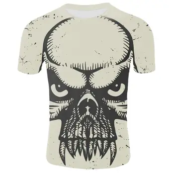 2020 nový top punk lebka tisk letní pánské-krátký rukáv T-shirt 3D tisk T-shirt ležérní prodyšný fun hip-hop T-shirt