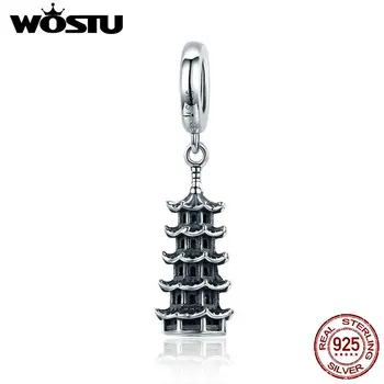 WOSTU 925 Sterling Silver Čínská Věž DIY jemné korálky Fit Původní Kouzlo Náramek Šperky