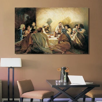 Klasické Plakáty a Tisky Wall Art Malířské Plátno Ježíš při Poslední Večeři Dekorativní Malování pro Obývací Pokoj Domácí Dekor
